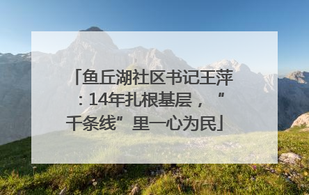 鱼丘湖社区书记王萍：14年扎根基层，“千条线”里一心为民