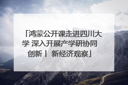 鸿蒙公开课走进四川大学 深入开展产学研协同创新丨 新经济观察