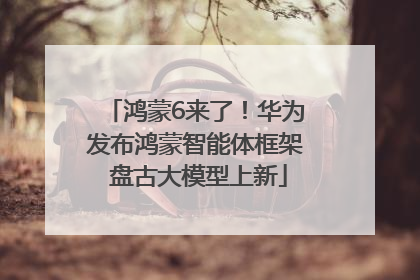 鸿蒙6来了！华为发布鸿蒙智能体框架 盘古大模型上新