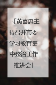 黄喜忠主持召开市委学习教育集中整治工作推进会