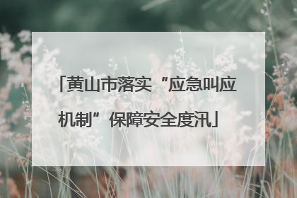 黄山市落实“应急叫应机制”保障安全度汛