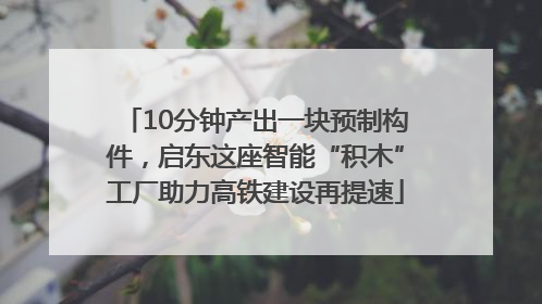 10分钟产出一块预制构件，启东这座智能“积木”工厂助力高铁建设再提速