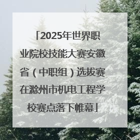 2025年世界职业院校技能大赛安徽省（中职组）选拔赛在滁州市机电工程学校赛点落下帷幕