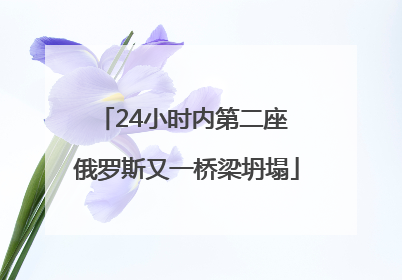 24小时内第二座 俄罗斯又一桥梁坍塌