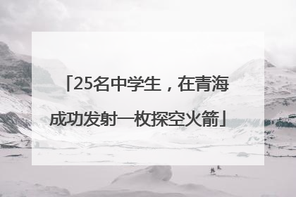 25名中学生，在青海成功发射一枚探空火箭