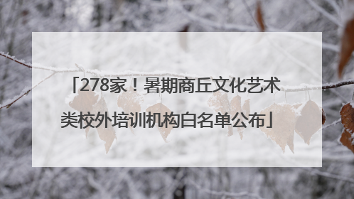 278家！暑期商丘文化艺术类校外培训机构白名单公布