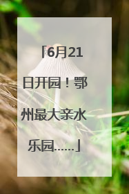 6月21日开园！鄂州最大亲水乐园……