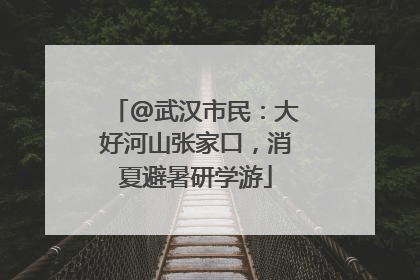 @武汉市民：大好河山张家口，消夏避暑研学游