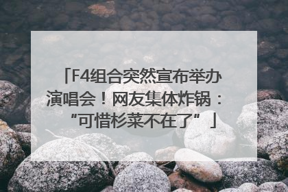 F4组合突然宣布举办演唱会！网友集体炸锅：“可惜杉菜不在了”