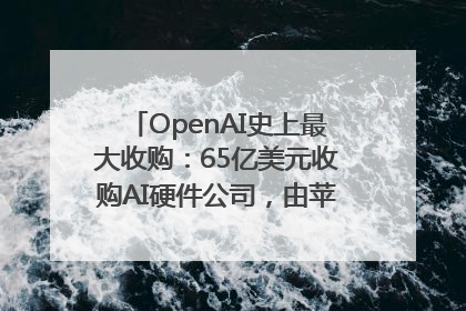 OpenAI史上最大收购：65亿美元收购AI硬件公司，由苹果前设计总监创办